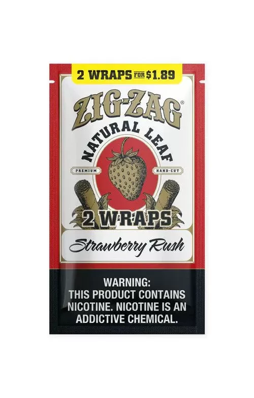Zig-Zag Natural Leaf Flat Wraps 2pk Strawberry