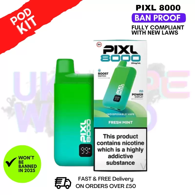 Fresh Mint Pixl 8K 8000 Puff Pod Kit
