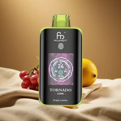 Fumot Tornado 25000 Puffs HD Screen 20ml Grape Lemon Disposable Vape