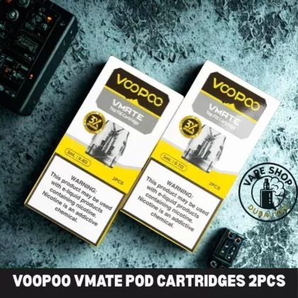 VOOPOO Vmate Pod Cartridges 2pcs Pack In UAE - 0.4Ω 3ml (Top Fill RDL), 0.7Ω 3ml (Top Fill MTL) (7BF8F1)