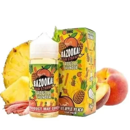 Pineapple Peach By Bazooka Sour Straws Tropical Thunder 100ml