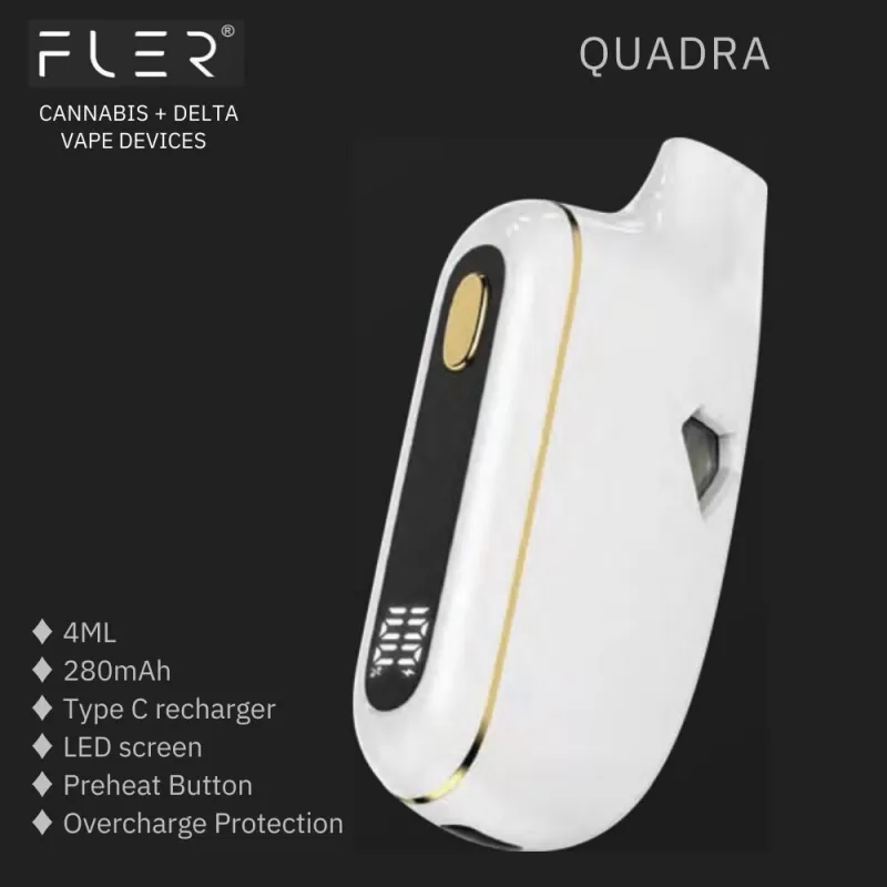 Fler Quadra Oil Dispo Vape (Empty) 4mL with Screen - Discountvapepen - Image 2