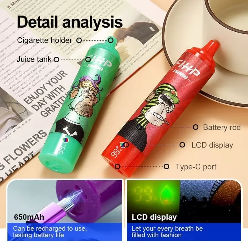 FIHP 15000 Puffs | 2%-5% strength, bulk disposable vape - Aiviouvapes - Image 3