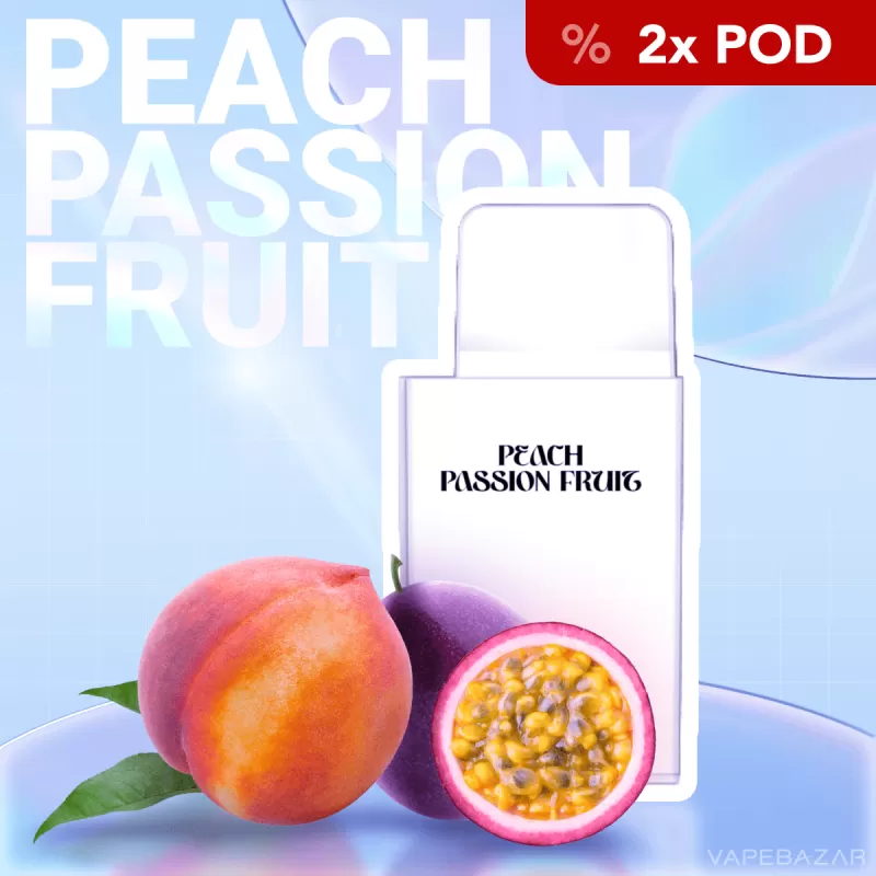 La Fume Cuatro – Peach Passion Fruit – Prefilled Liquid Pod – 2er Pack - Propylenglykol / Glycerin / Nikotin-Benzoat / 2-isopropyl-N,2,3 -trimethylbutyramide / La Fume / 20mg/ml