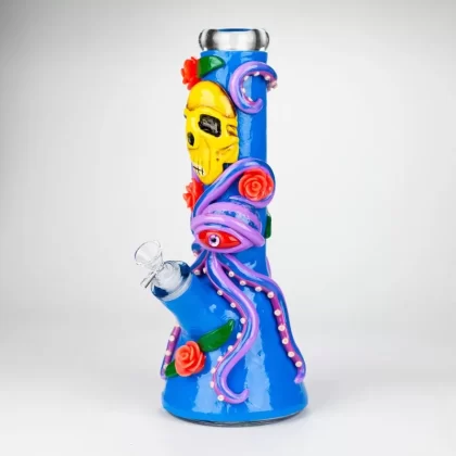 13″ Resin 3D Octo-Skull Glass Beaker