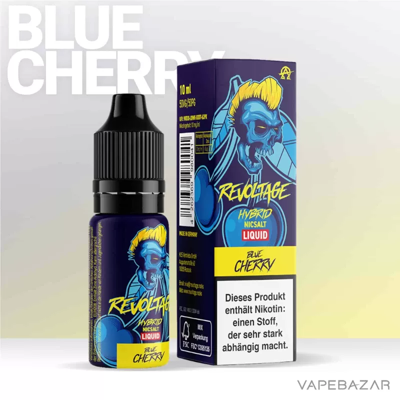 Revoltage Hybrid Nicsalt Liquid – Blue Cherry - 20mg/ml, Nikotinfrei - Image 2