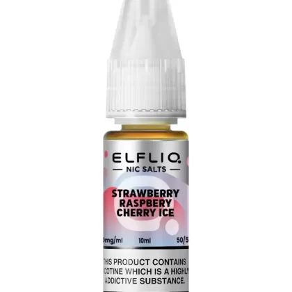 Elf Bar Elfliq Strawberry Raspberry Cherry Ice Nic Salt Vape Juice - Strength 10mg