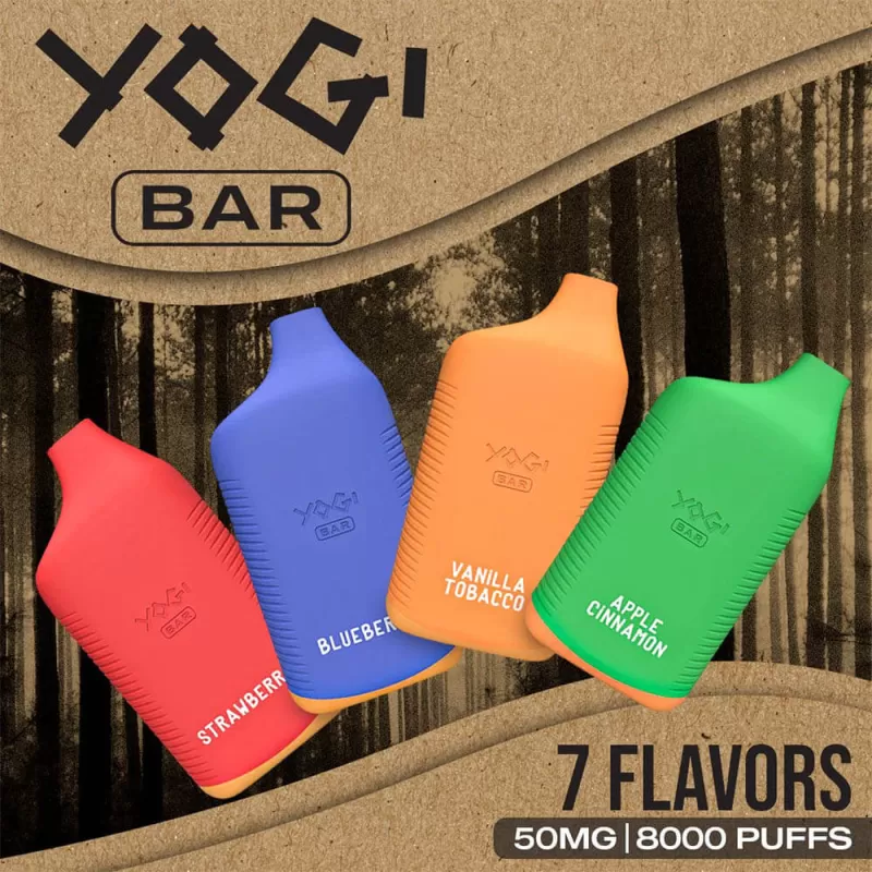 YOGI BAR RECHARGEABLE DISPOSABLE VAPE (8000 PUFFS) - 50 mg / Apple Cinnamon - Image 2