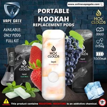 XTRA - HOK CLOUDS PORTABLE HOOKAH REPLACEMENT PODS - Strawberry / 3 mg
