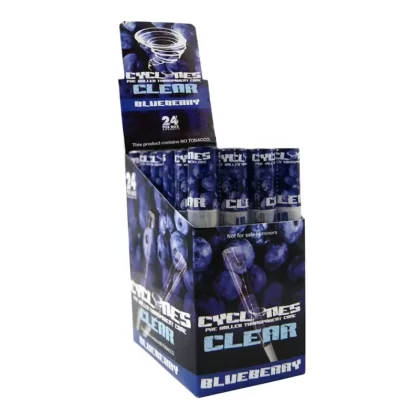 CYCLONES Clear Pre-Rolled Cones - 24 Per Box - Cherry