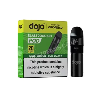 Dojo Blast 2000 Go Kiwi Passion Fruit Guava Prefilled Pod - 2ml + 2ml; Vape Product; Vape Product