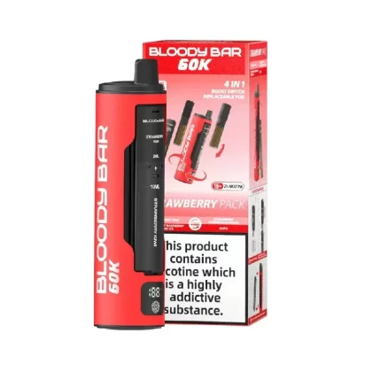 Bloody Bar 60K Prefilled Pod Kit Strawberry Pack - Nicotine Strength#20mg (6F81DF)