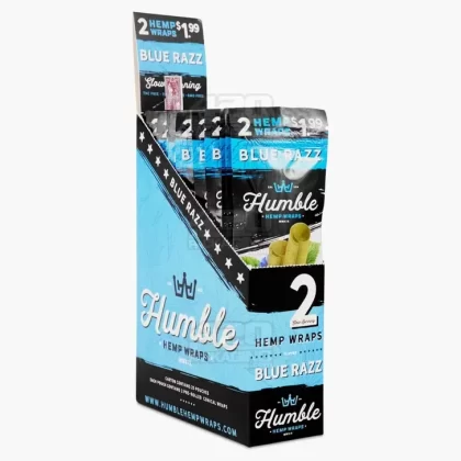 HUMBLE | ‘Retail Display’ Natural Hemp Wraps | 108mm – Blue Razz – 25 Count