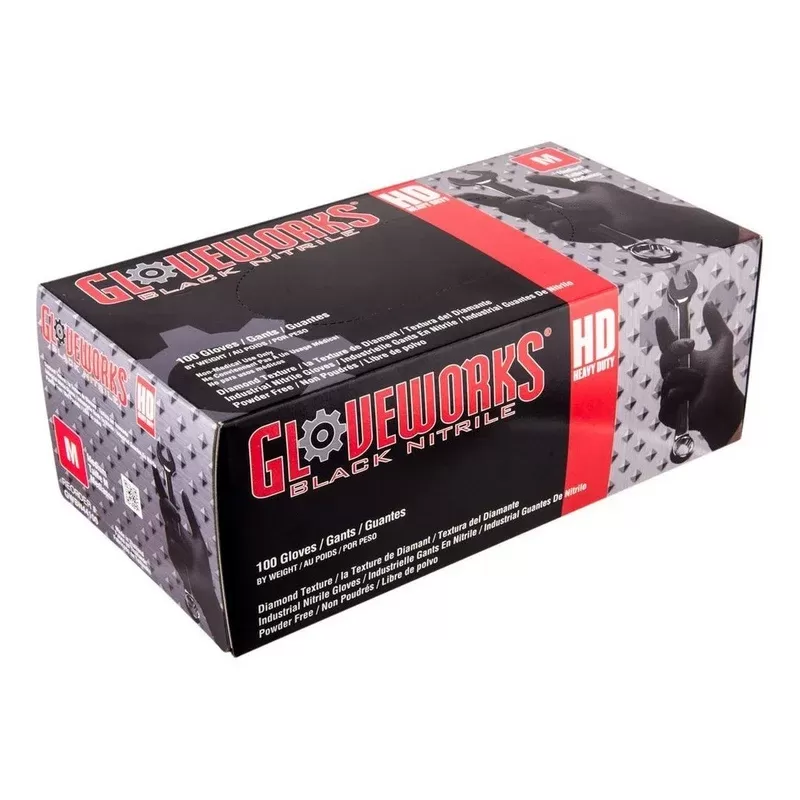 Gloveworks HD Industrial Black Nitrile Gloves