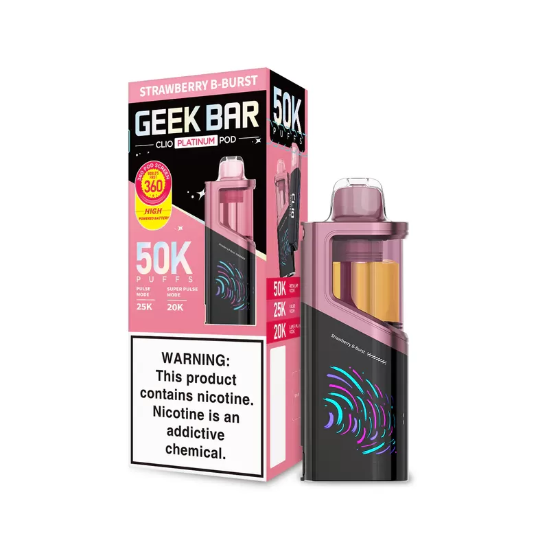 Geek Bar Clio Platinum 50K Disposable Pod (Requires Kit for Use) - Blue Razz Ice, Code Red - Image 3