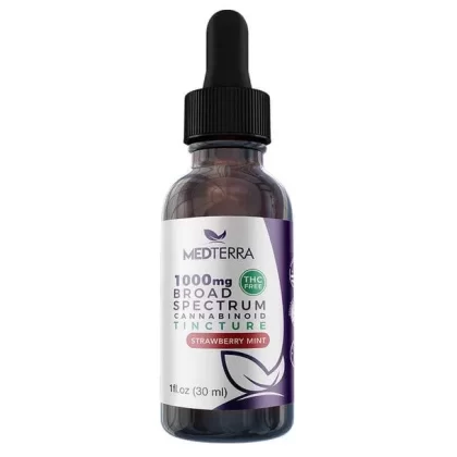 Medterra – CBD Tincture – Broad Spectrum Strawberry Mint – 1000mg-2000mg