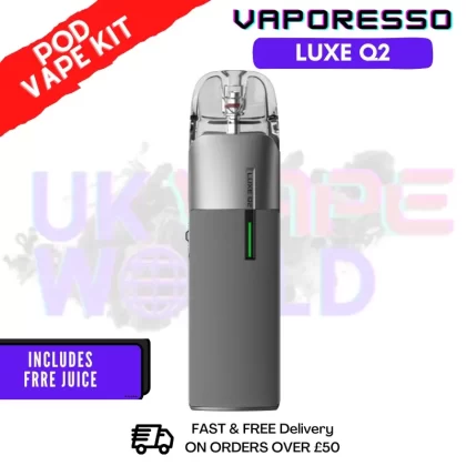 Grey Vaporesso Luxe Q2 Pod Kit + Free 100ML