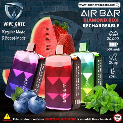 Air Bar - Diamond Box Rechargeable Disposable Vape (20,000 Puffs) - 20 mg / Mixed Berries