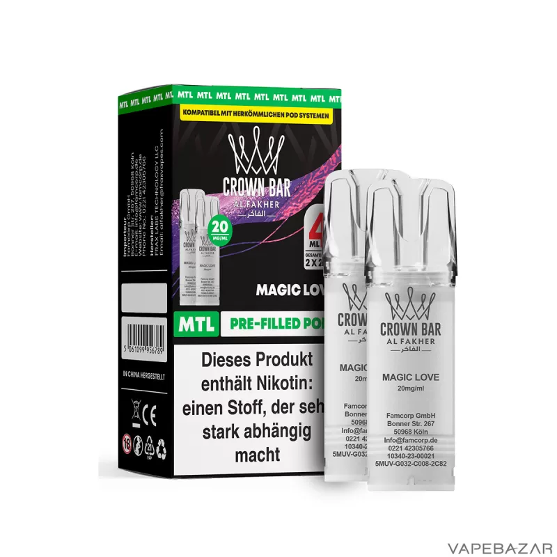 Al Fakher Pods Crown Bar 600 – MTL 20mg – Magic Love - Passionsfrucht / Honigmelone - Image 2