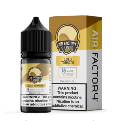 Air Factory Salt Gold Tobacco eJuice - 30mL 36mg, 30mL 18mg