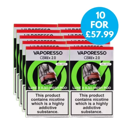 Box Of 10 – Vaporesso Luxe X Corex Replacement Pods 2ml