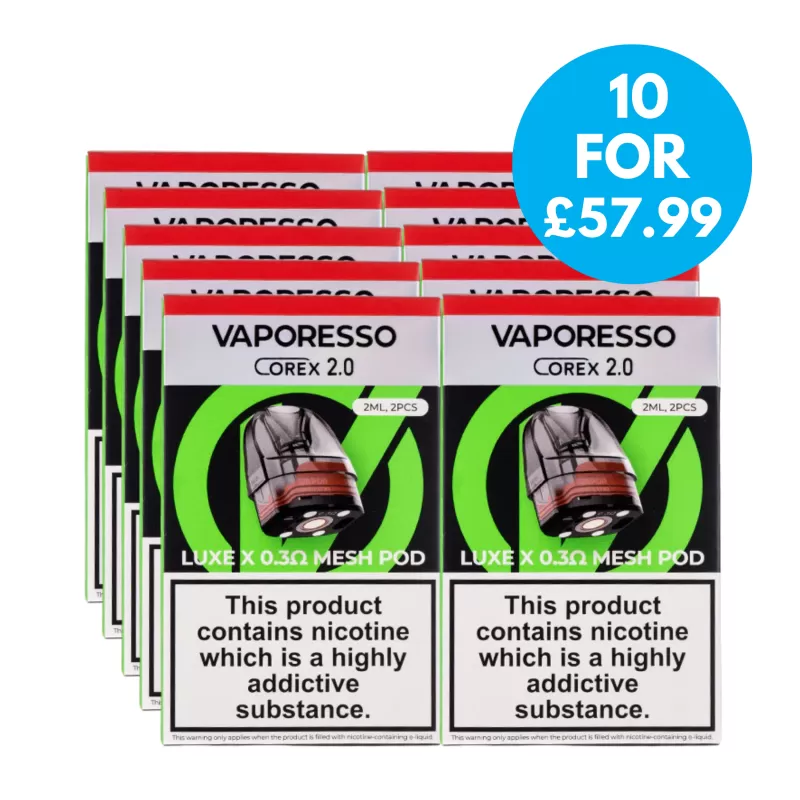 Box Of 10 – Vaporesso Luxe X Corex Replacement Pods 2ml