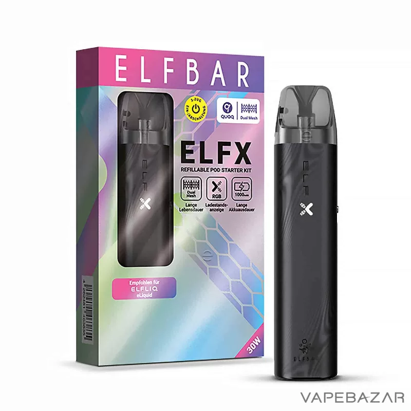 Elf Bar ELFX Pod Kit – Black - Pod Kit / Elf Bar / max. 30 Watt / 2ml / USB-C - Image 3