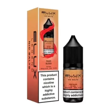 Elux Legend Nic Salt E-Liquid 10mg 20mg Tiger Blood- Pack Of 10x 10ml