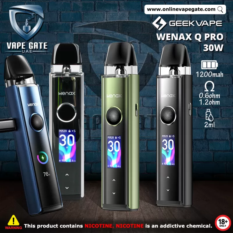 GEEKVAPE WENAX Q PRO 30W POD KIT - Aurora Green, Moonlit Silver