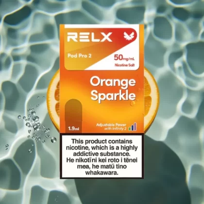 RELX Pod Pro 2 Vape Device – 5% Nicotine, 600 Puffs, 1.9ml, Orange Sparkle, 3 Voltage Modes - Bangvapeaustralia
