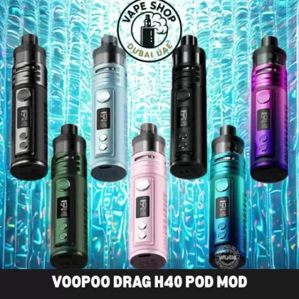 VOOPOO Drag H40 Pod Mod 40W Pod System 1500mAh Vape Kit in Dubai - Black, Gunmetal