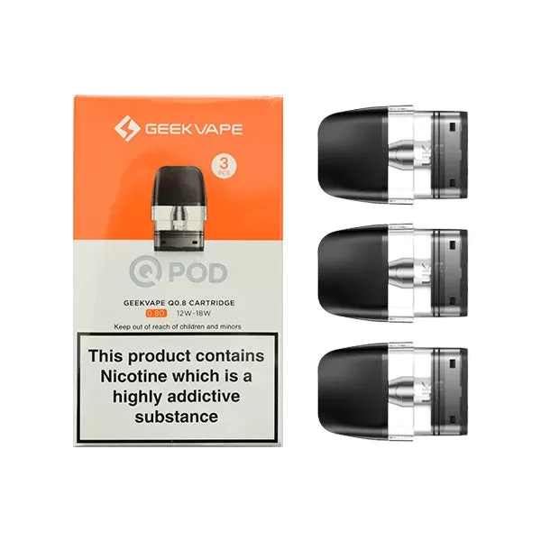 GEEKVAPE Q PODS 0.8Ω Cartridges, 3 Pack, 12-18W 2.0ml Sonder Q Wenax Q - Vape Store