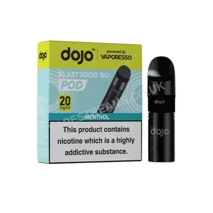 Dojo Blast 2000 Go Menthol Prefilled Pod - 2ml + 2ml; Vape Product; Vape Product (F8FA9E)