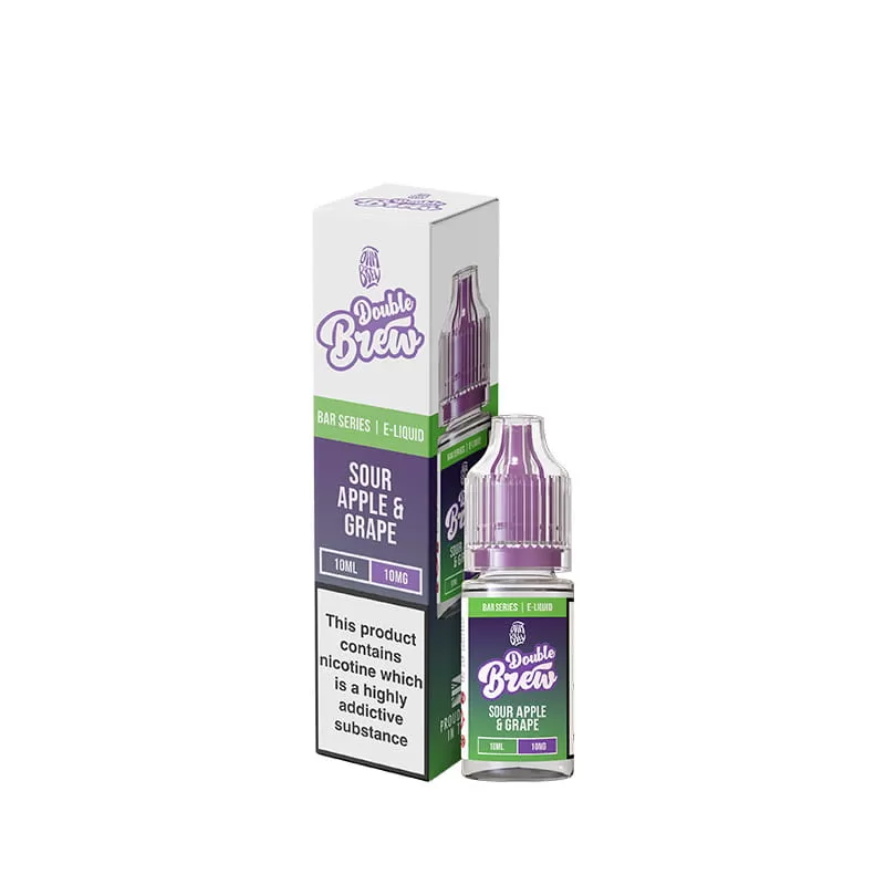 Ohm Brew Double Brew Sour Apple & Grape 10ml Nic Salt E-Liquid - Image 2