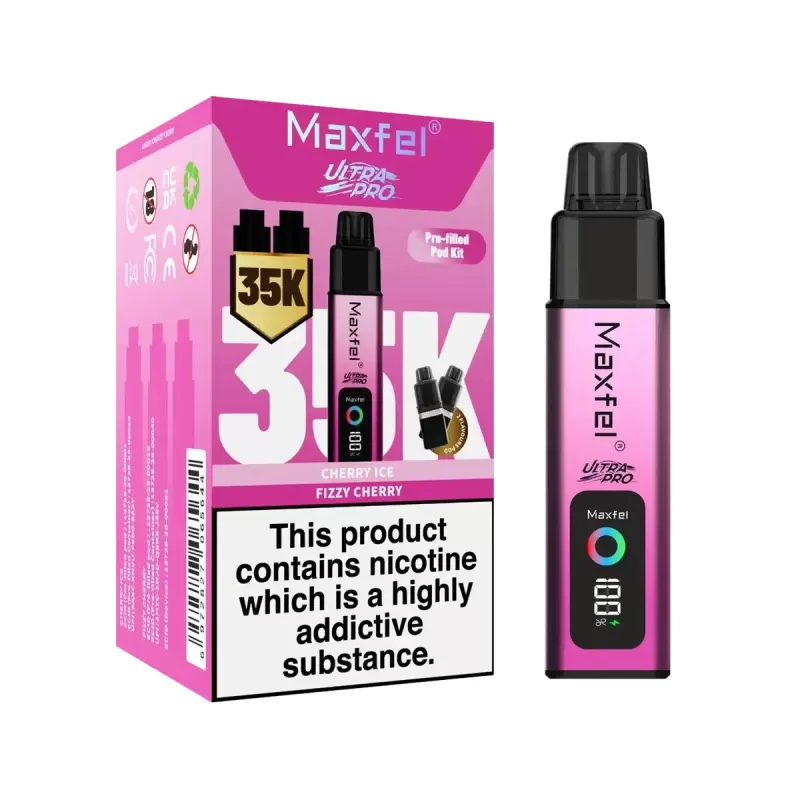 Maxfel Ultra Pro 35K Prefilled Pod Vape Kit - Grape Ice / Pineapple Ice - Image 3