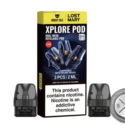 Urban Tale x Lost Mary Xplore Replacement Pods - 0.6ohm Dual Mesh, 0.8ohm Dual Mesh