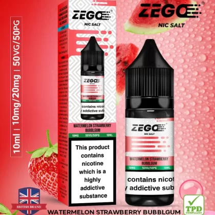 Zego Watermelon strawberry Bublegum Nic Salt - 10 Pack