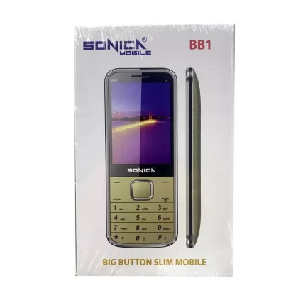 SONICA BB1 – Dual SIM FM Radio LED Torch SENIOR Phone – Gold