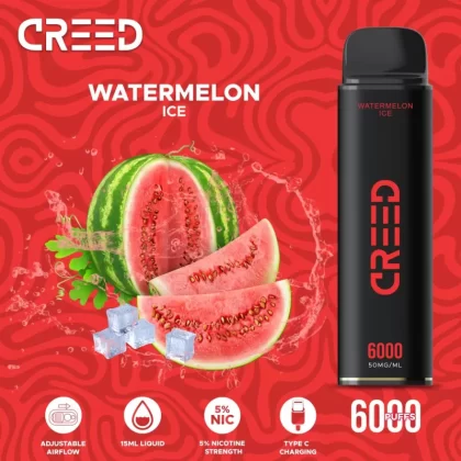 Creed Disposable Vape – Watermelon Ice 6000 Puffs - Vape Product