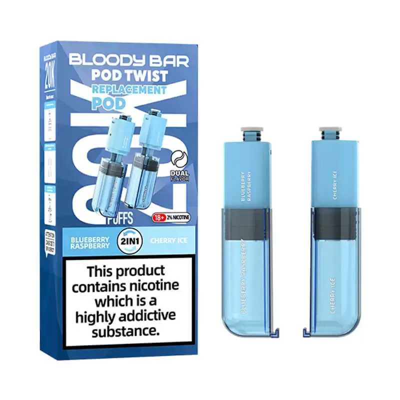 Bloody Bar Pod Twist 20K Blueberry Raspberry/ Cherry Ice Prefilled Pod - Vapestreams Co