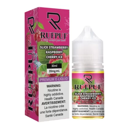 RufPuf Slick Strawberry Raspberry Cherry Ice Nic Salt – 30ml - Vape Product, Vape Product