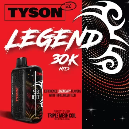 Tyson 2.0 "LEGEND" 30K Disposable Device – 30,000 Puffs - Frozen Strawberry