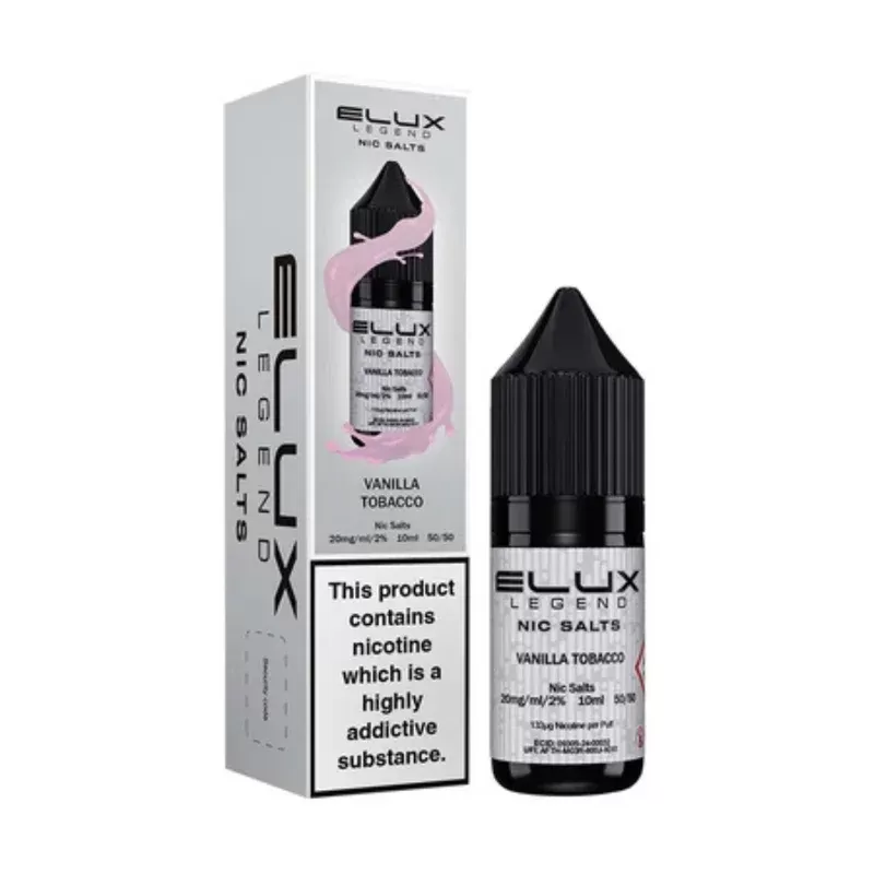 Elux Legend Nic Salts Vanilla Tobacco E Liquid 10ml - Nicotine Strength#20mg>10mg