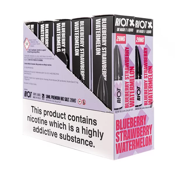 Riot X Nic Salt E-Liquids - Pack of 10 - Cherryberry Crush / 10mg - Image 3