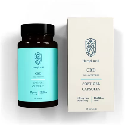 Hemplucid CBD Soft Gels 50mg per Gel (30 Gels) – 1500mg - Purecbdvapors