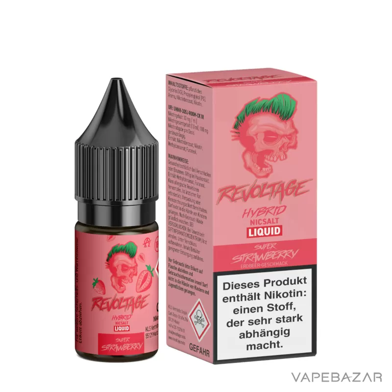 Revoltage Hybrid Nicsalt Liquid – Super Strawberry - 10mg/ml, 20mg/ml - Image 3