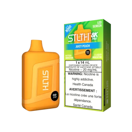 STLTH 8K PRO - Juicy Peach - 20 mg/mL (wholeseller) - Excise ON, 20 mg/mL (wholeseller) - Excise YT (4961D6)