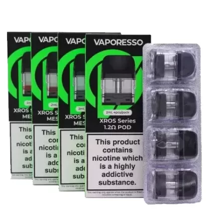 Vaporesso Xros Replacement Pods 4 Pack - Type#0.6 Ohm Pods>0.8 Ohm Pods>1.2 Ohm Pods>1.0 Ohm Pods>0.4 Ohm Pods - Pro Kit Only>0.4 Ohm Corex 2.0 Version>0.6 Ohm Corex 2.0 Version>0.8 Ohm Core