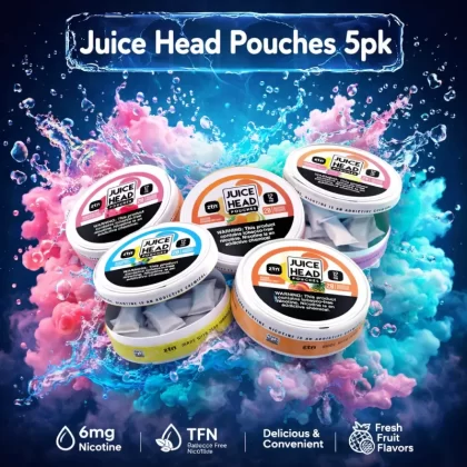 Juice Head Pouches 5pk - Watermelon Strawberry Mint / 12mg - Vapeciga