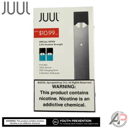 JUUL Menthol Starter Kit 2 Pods + Device - Slate Starter Kit + 2 Menthol Juul Pods 5%